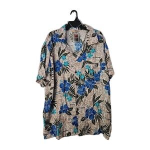 NWT AREMAR Men's Shirt Short Sleeve Hawaiian Print Size XXL